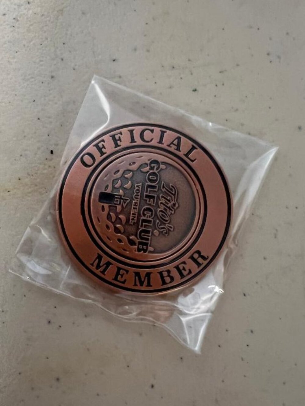 Tito's Vodka Copper Magnet Golf Ball Marker Sport Medallion Members Edition